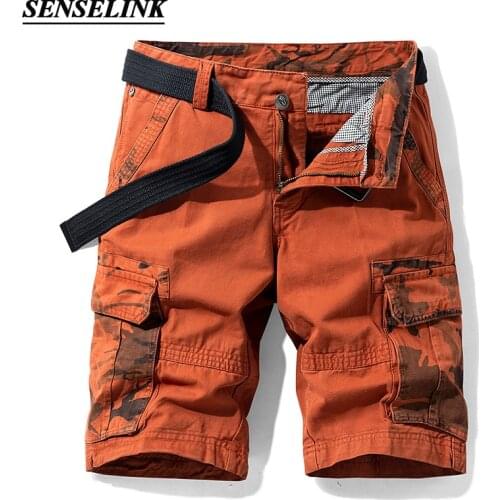 Summer New Camouflage Cargo Shorts Men Red Military Tactical Jogging Cargo Men Shorts Casual Loose Cotton Big Size Men Shorts