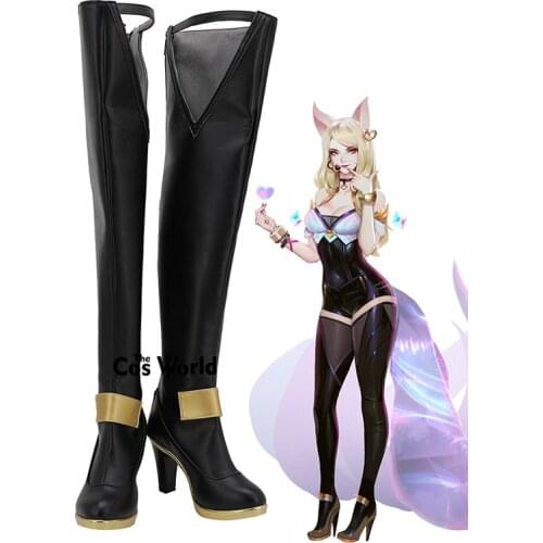 LOL KDA Girl Group The Nine-Tailed Fox Ahri Games Customize High Heels Cosplay Shoes Boots