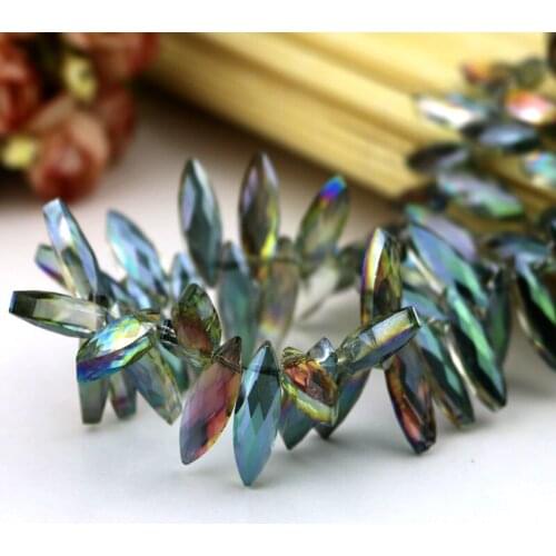 7x22mm Oval Horse Eye Shape Beads 10pcs/lot Fashion Jewelry DIY Accessories Pendants Newly Fuchsia Green Color Fit Earrings Bead