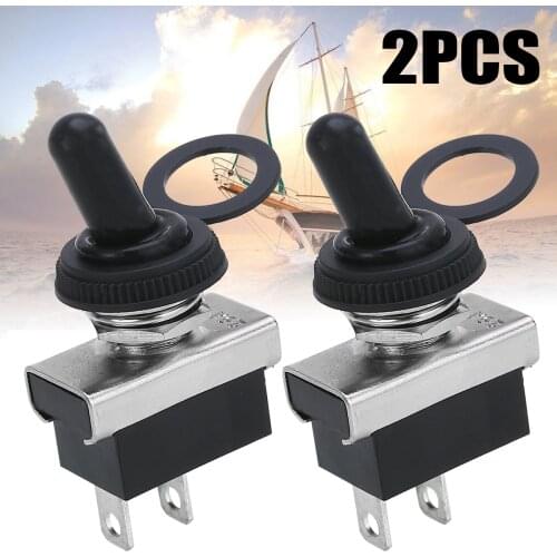 2PCS 12V 25A ON OFF Car Boat Marine Heavy Duty Toggle Switch Waterproof Flick Spade Terminals Switches Mayitr