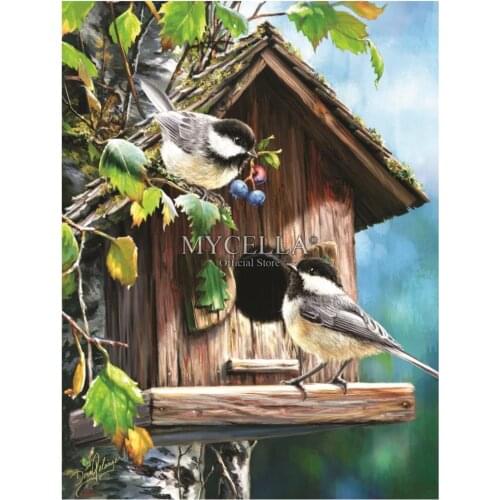 Full 5D DIY Diamond Painting Sweet Home Birds Birdhouse Embroidery Cross Stitch Diamond Mosaic Decor Gift Wall Stickers Picture