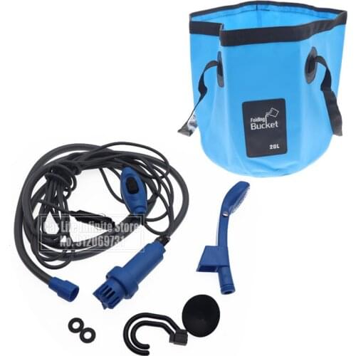 12V Portable Car Washer Camping Shower High Pressure Car Shower Washer Set Electric Pump Sprayer For Outdoor Camping Travel Pet