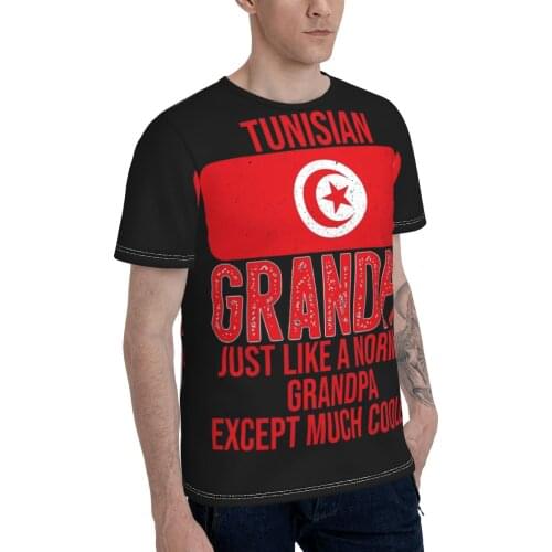 Promo Baseball Tunisian Grandpa Tunisia Flag For Fathers Day T-shirt Casual Graphic Mens T Shirt Print Cool R333 Tees Tops