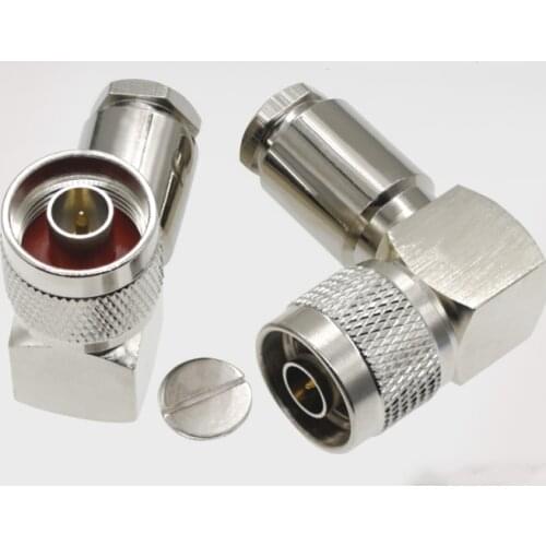 N Male Right Angle 90 Degree Connector Solder Clamp For RG58 RG400 LMR195/RG6 LMR300/ RG8 LMR400 7D-FB Cable RF Coaxial Adapters