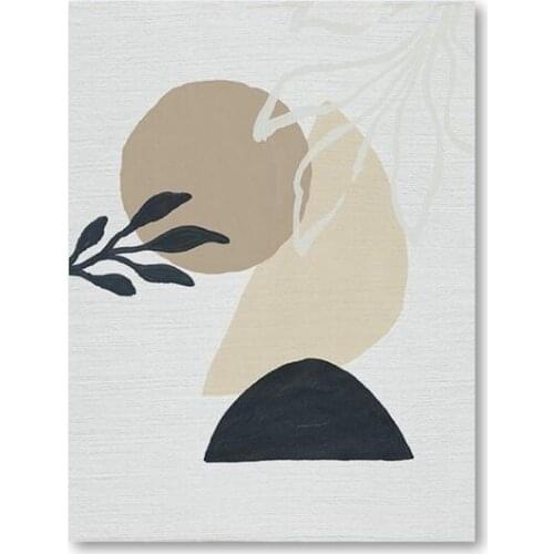 Botanical Neutral Tones Geometry Canvas Painting Wall Art Picture Wallpaper Poster and Print Living Room Bedroom Decoration