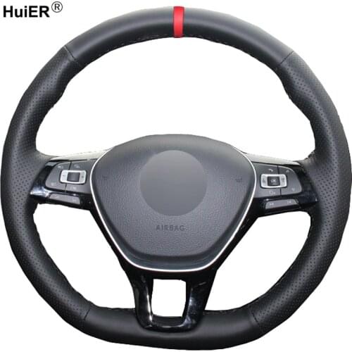 Hand Sewing Car Steering Wheel Cover Volant For Volkswagen VW Golf 7 Mk7 New Polo Jetta Passat B8 Tiguan Sharan Touran Non-slip