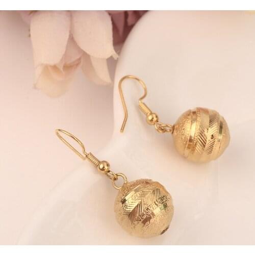 Bangrui Beads Earrings for Women/Girls Gold Color Ball Earing Jewelry Gifts African,Indonesia,Nigeria,Congo,Arab Earring