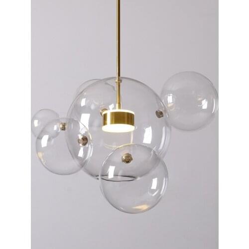 Modern Restaurant Pendant Lights Soap Bubble Clear Glass Ball Parlor Bedroom Hanglamp Loft Hanging Light Fixtures