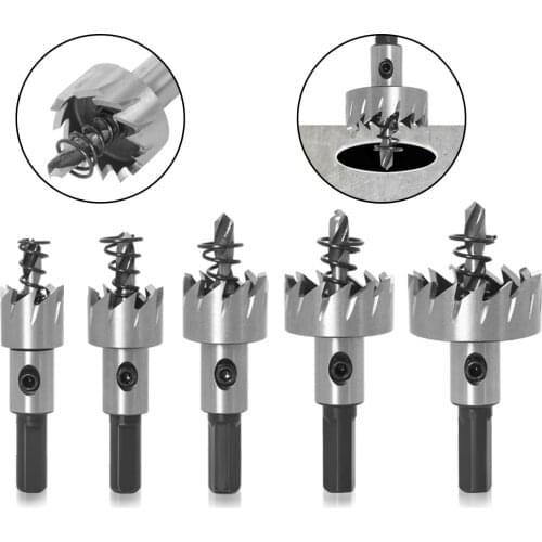5Size HSS Drill Bit High Speed Steel Carbide Tip Hole Saw Tooth Cutter Metal Drilling Woodworking Cutting Tools Carpentry Crowns