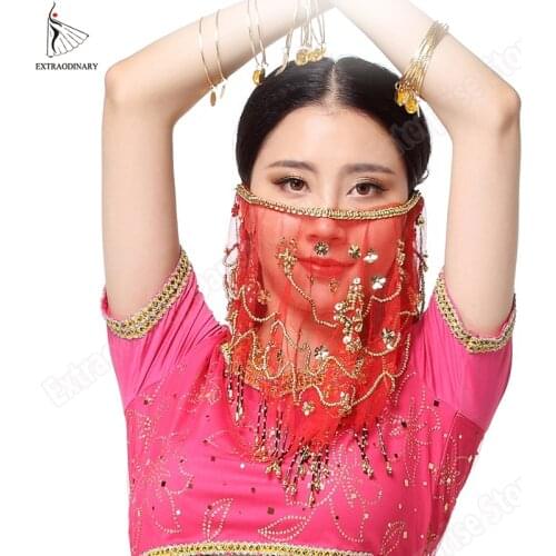 New Indian Bollywood Face Veils Belly Dancing Face Veil Tribal Indian Accessories Belly Dance Veils For Women