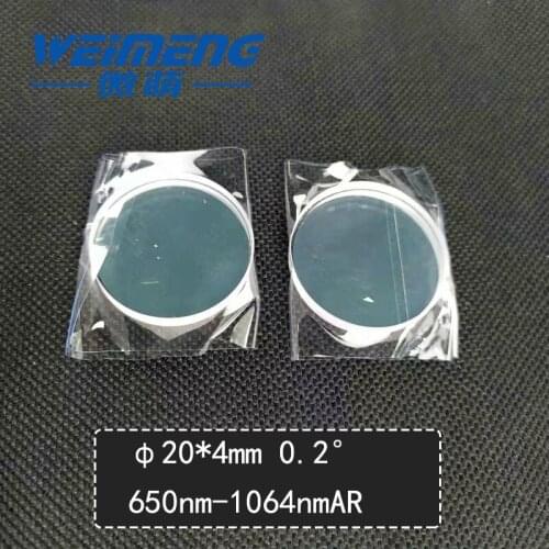 Weimeng Φ20*4mm wedge mirror angle:0.2 degree 650nm&1064nmAR coating quartz for laser machine & Laboratory & Optics & equipment