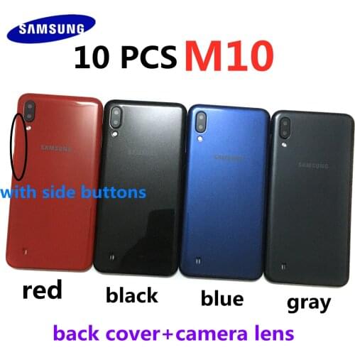 10 Pcs For Samsung Galaxy M10 M105 Battery Back Cover Rear Door Phone Housing Case +Camera Lens+Side Buttons Panel Chassis Lid