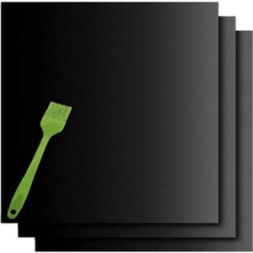 100pcs/lot 40*33cm & 50x40cm Non-Stick Surface Heat Resistant BBQ Grill Mats Durable Barbecue Baking Mats Grill Pad Sheets