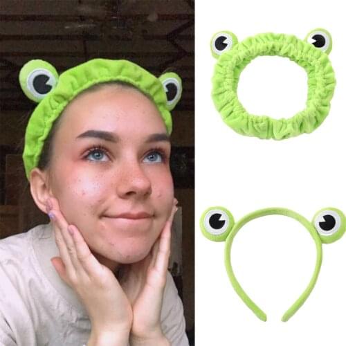 2pcs/lot Polyester Frog Headband Wide-brimmed Elastic Hairbands Girl Makeup Hair Bands Women Hair Accessories Girls Hairband
