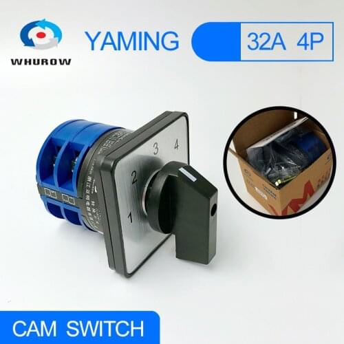 4 Position changeover cam rotary multi-step selector switch 32A 2 poles control switch silver contact Factory supplied LW26-32