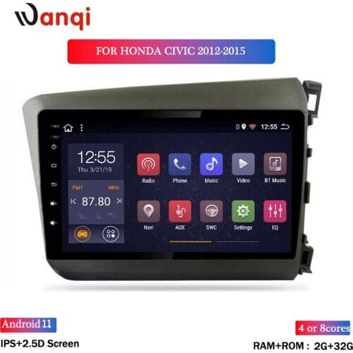Wan qi 2G RAM 32G ROM 9 inch Android 8.1 touch screen car audio dvd player for Honda Civic 2012-2015 RHD GPS navigation