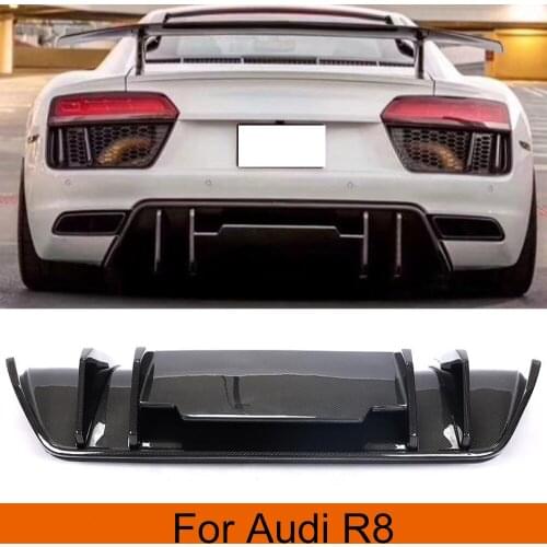 Rear Bumper Diffuser Lip Spoiler for Audi R8 V8 V10 2016 - 2018 Car Rear Bumper Diffuser Lip Chin Spoiler Splitters Dry Carbon