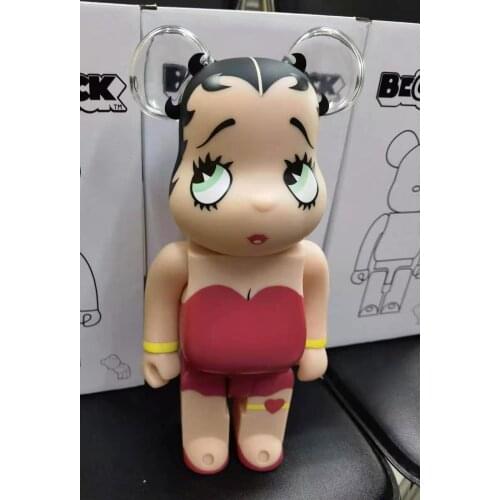 Bearbrick 28cm 400% Bear@brick Betty Action Figures Bear Pvc Model Figures Diy Paint Dolls Kids Toys Children Birthday Gifts Kaw