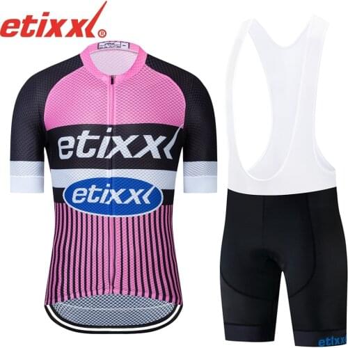ETIXXL 2021 Pink Mens Cycling Jersey MTB Bike Clothing Quick Dry Bicycle Clothes Short Set Ropa Ciclismo Maillot Culotte