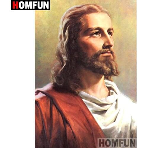 HOMFUN 5D DIY Diamond Painting Full Square/Round Drill "Religious Jesus" 3D Embroidery Cross Stitch gift Home Decor A03808