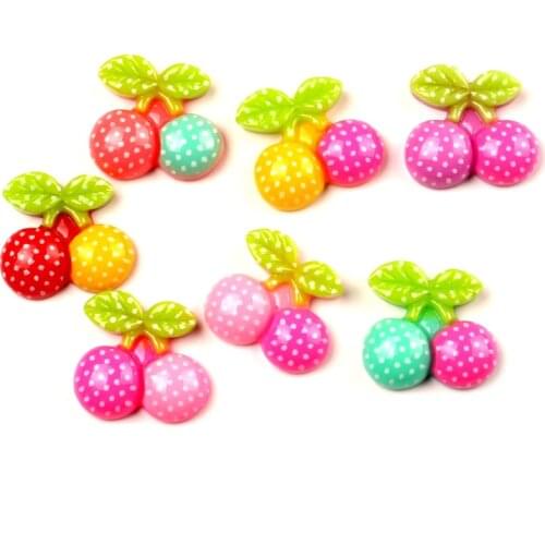 50Pcs Mixed Resin Cherry Cabochon Flatback Embellishments Decoration Crafts Embellishments For Scrapbooking Diy Accessories