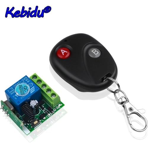 Kebidu Latest AC 12V 10A 1CH RF 433MHz Wireless Remote Control Switch Receiver With Transmitter Kit