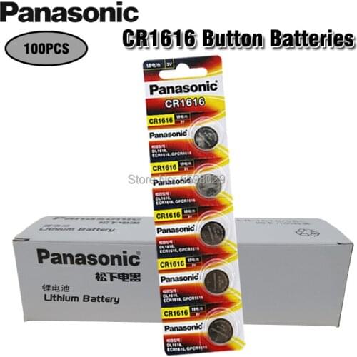 Panasonic 100x CR1616 Button Cell Coin Batteries CR1616 Car Remote Control Electric Alarm 3V Lithium Battery For LED Lights Toys