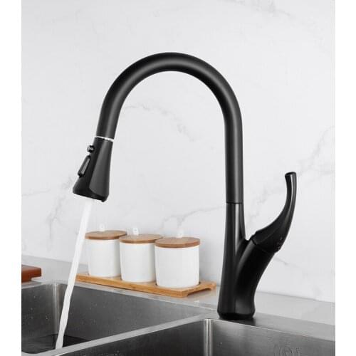Kitchen sink Faucet Black Chrome brass pull out Sink Mixer Tap rotation kitchen mixer taps Kitchen Tap