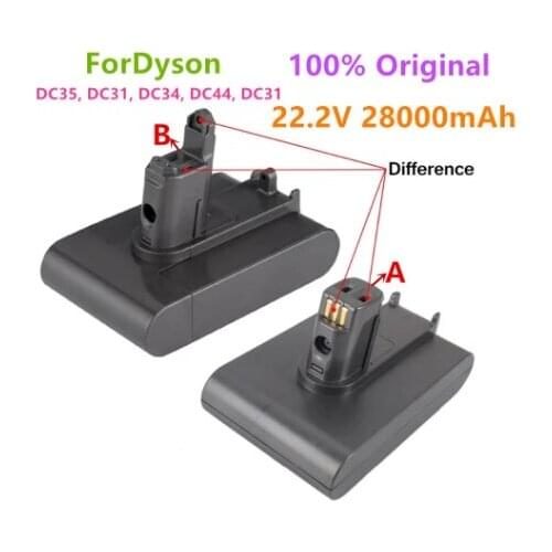22.2V 28000mAh ( Fit Type A and B) Li-ion Vacuum Battery for Dyson DC35, DC45 DC31, DC34, DC44, DC31 Animal, DC35 Animal & 28Ah