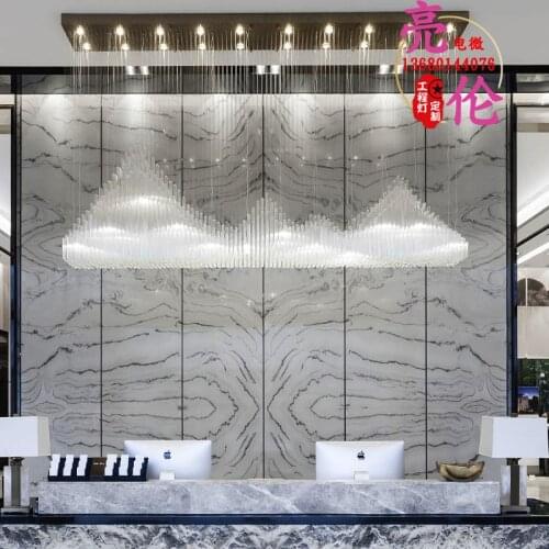 Hotel lobby front desk crystal light bar counter cashier villa lobby landscape chandelier sales department sand table lamps