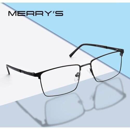 MERRYS DESIGN Alloy Optical Glasses Men Ultralight Square Myopia Eyeglasses Frame Prescription Eyewear S2163