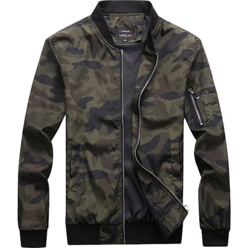 2020 New Autumn Mens Camouflage Jackets Male Coats Camo Bomber Jacket Mens Brand Clothing Outwear Plus Size