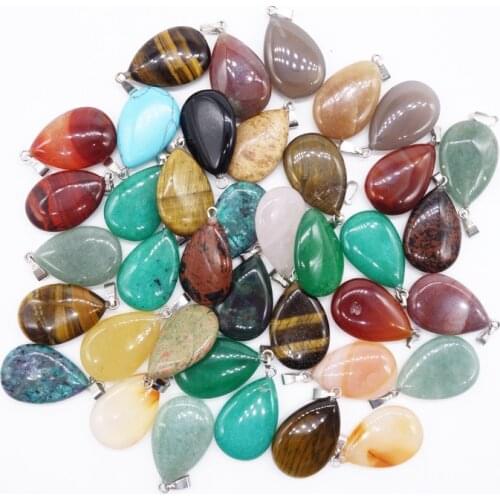 Wholesale 9Pcs/Lot Natural Semi-precious Stones Arms Palm Water Drop For Jewelry Necklace Pendants