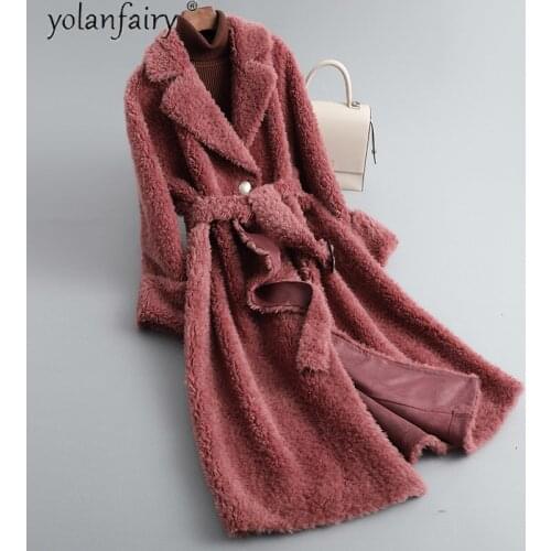 2020 Real Fur Coat Female Jacket 100% Wool Autumn Winter Clothes Women Coats Long Woman Jacket Korean Style Mulheres Casacos