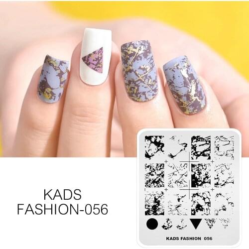 KADS New Stamper Fashion 056 Nail Stamping Plates Marble Patterns Image Manicure Stamping Template Overprinting for Nail Art