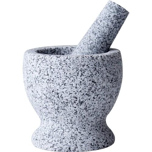 Garlic Press Stone Mortar Household Meshed Garlic Device Grinder Granite Gallipot Triturator Manual Garlic Press Garlic Mortar