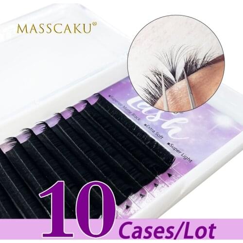 10case/lot New arrival matte easy fans 8-20mm & mix length 1s blooming fans fast fanning eyelash extension for mackup beauty