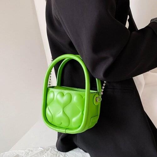 Luxury Brand Chain Shoulder Handbags and Purses Lady Tote Designer Love Heart Pattern Soft Padded Cute Small Crossbody Bag