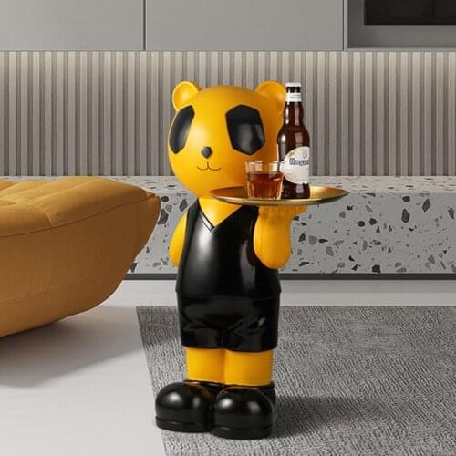 Nordic Decor Home Bear Statue Sculpture Office Decoration Ornaments Modern Room Accessories Large Landing Statue Storage Tray