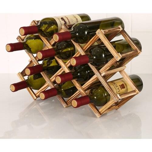 Foldable Wooden Red Wine Rack Creative Practical Wine Holder Wine Shelves Red Wine Bottles Organizers Bar Accessories