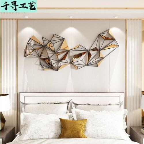 Wall decoration interior living room sofa background wall light luxury creative iron decoration living room wall Pendant
