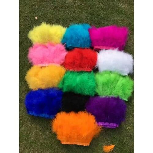 1-10 yards Turkish feather decoration cloth with pheasant feather 12-17 cm feather ribbon For dress / clothing accessories