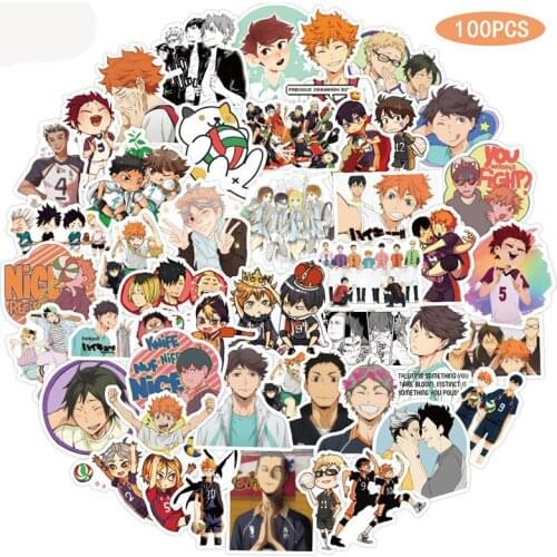 100Pcs Japanese Cartoon Cartoon Boy Haikyuu! Volleyball Sticker For Suitcase Refrigerator Scooter Diary Book Children ToySticker