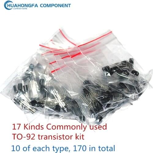170PCs/Bag Transistor kit PNP NPN commonly used 17 kinds of Transistor TO-92 mixed electronic Component package