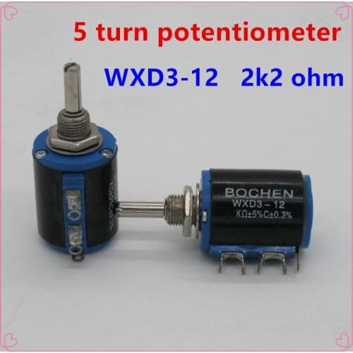 20PCS WXD3-12 2W 2K2 ohm WXD3-12-2W 2.2K 5 ring multi-circle precision wire-wound potentiometer