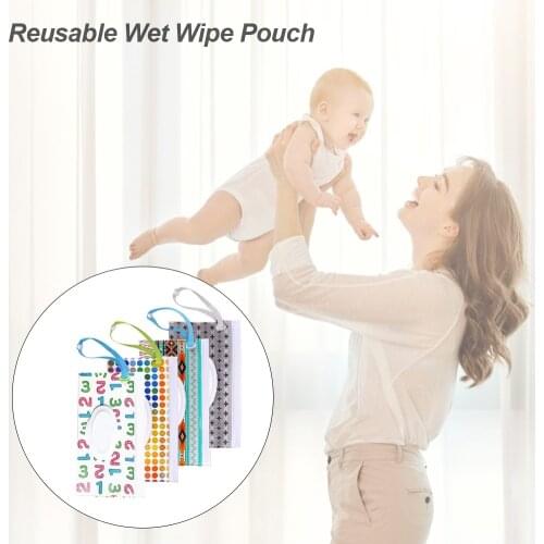 4PCS Baby Wipes Case Holder Portable BPA-Free Wet Wipes Pouch Refillable Lightweight For Keeps Wet Wipes Fresh Baby Care Normal