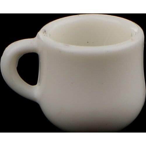 4pcs Miniature White Coffee Tea Cups 1:12 Dollhouse Kitchen Desk Decoration