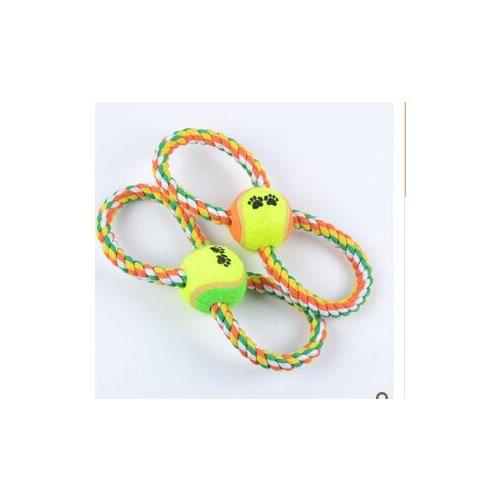 8 shaped dog training ball toys pet dog chew cotton rope toys tennis style pet bite toys dogs teeth cleaning pet product