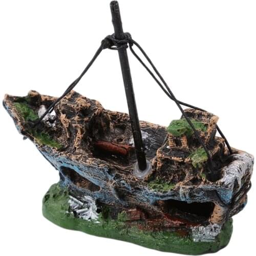 Aquarium Fish Tank Landscape Pirate Ship Wreck Ship Decor Resin Boat Ornament Birthday Gift Compatible Legoe