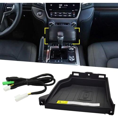 Car Front Center Console Wireless Charger Phone Fast Charging Pad For Toyota Land Cruiser LC200 2017 2018 2019 LHD